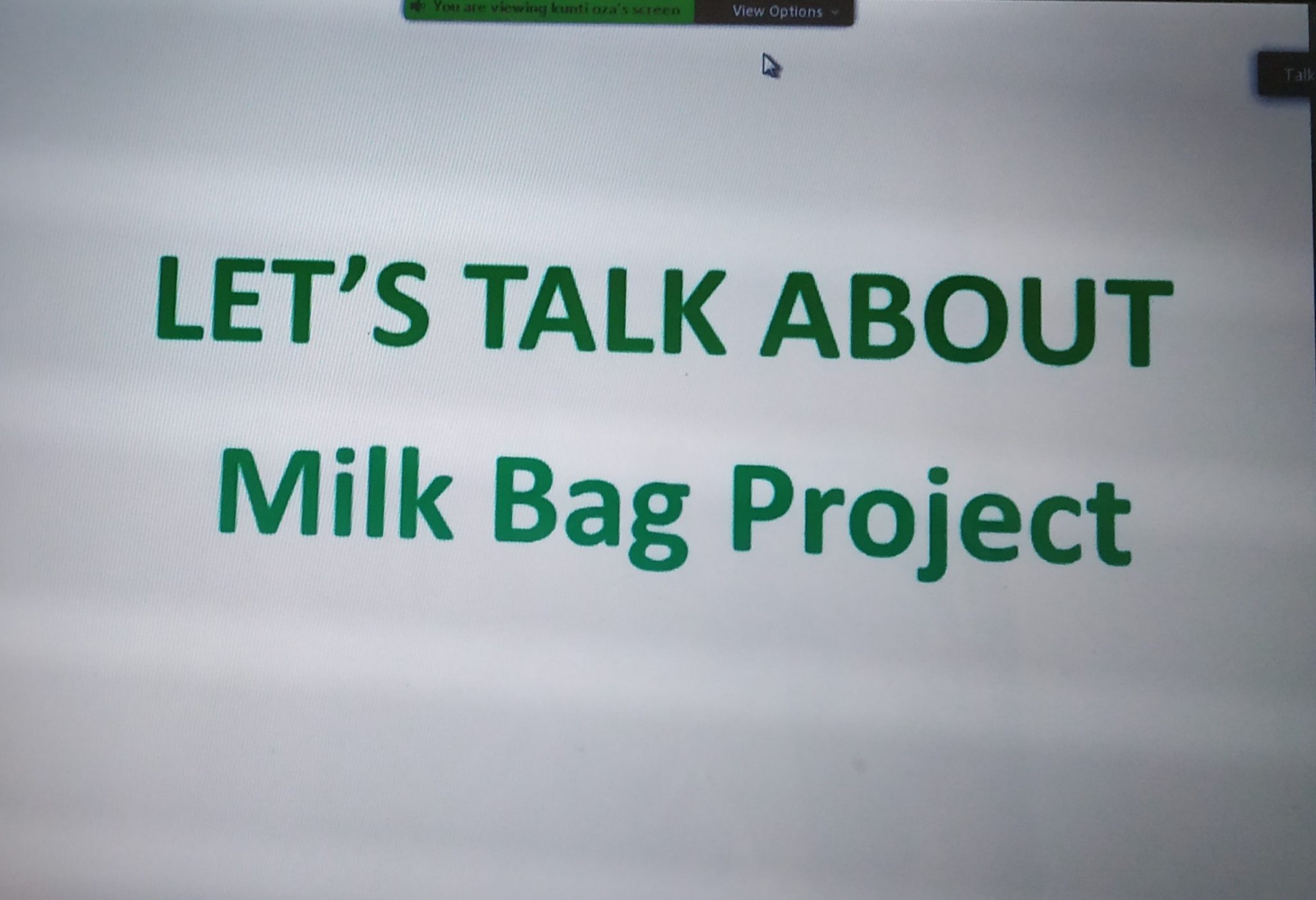 Milk Bag Project Workshop